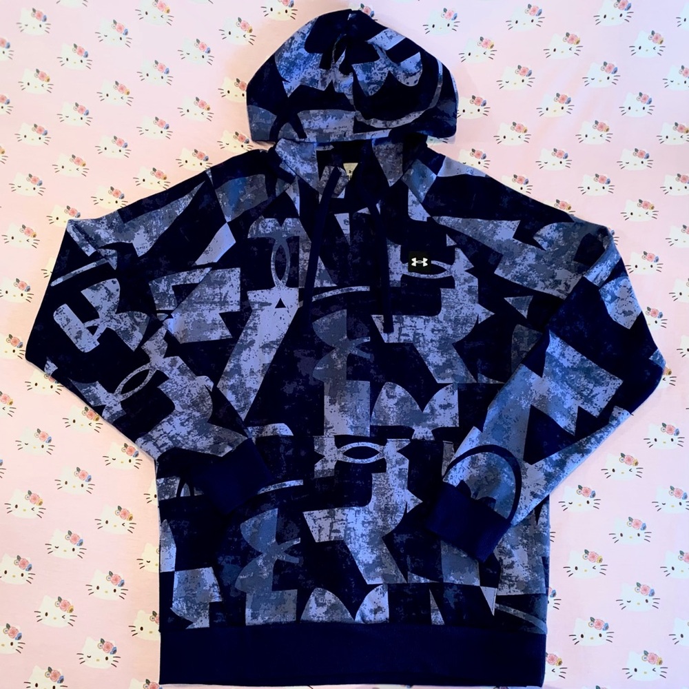 Under Armour Men's All Over Hoodie Loose Fit Blue Black Grey New